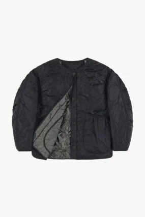 Cropped Quilt Jacket - Black / Anthracite