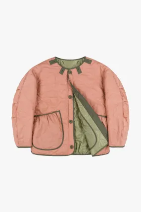 Cropped Quilt Jacket - Pale Pink / Pale Sage