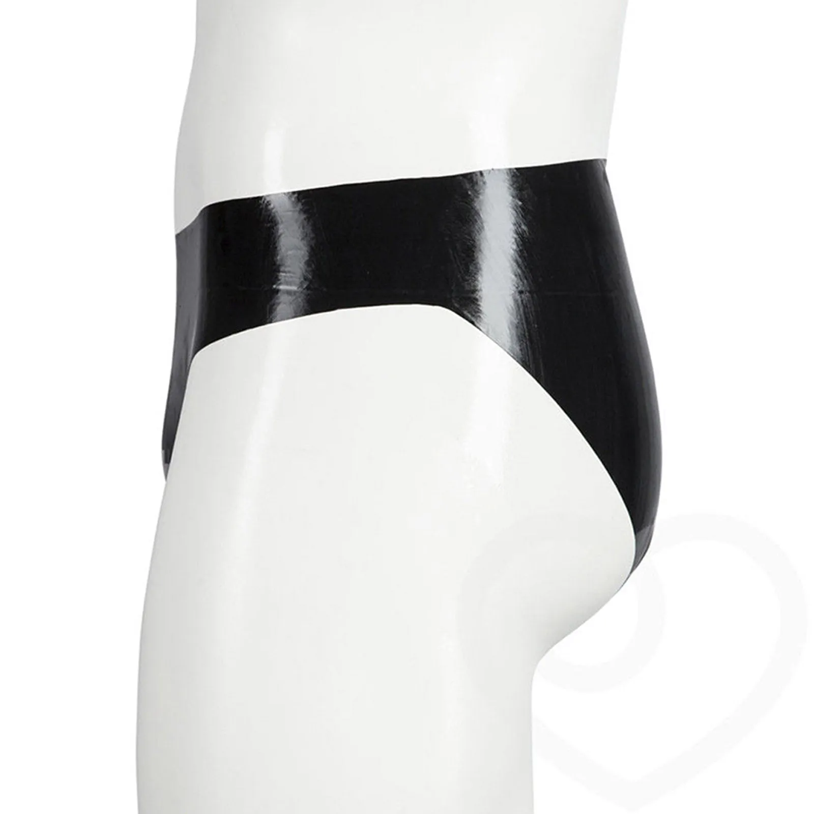 MONNIK Black Latex Briefs with Crotch Open Hole Sexy Men Tight Underwear for Party Bodysuit