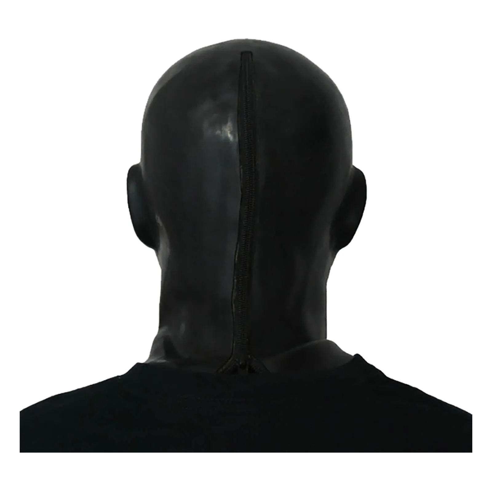 MONNIK Black Latex Hood Rubber 1.00mm Mask Long Neck Head Open Eyes for Bodysuit Cosplay Fetish