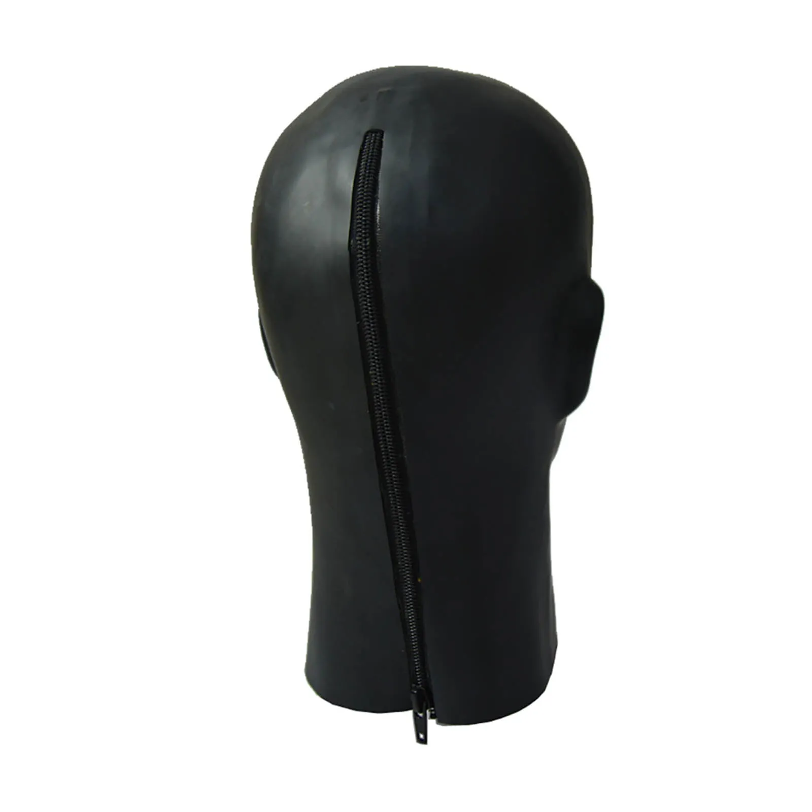 MONNIK Black Latex Hood Rubber 1.00mm Mask Long Neck Head Open Eyes for Bodysuit Cosplay Fetish
