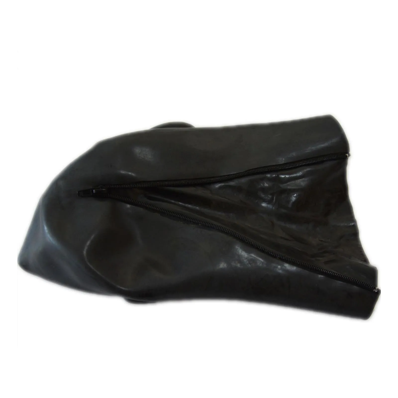 MONNIK Black Latex Hood Rubber 1.00mm Mask Long Neck Head Open Eyes for Bodysuit Cosplay Fetish