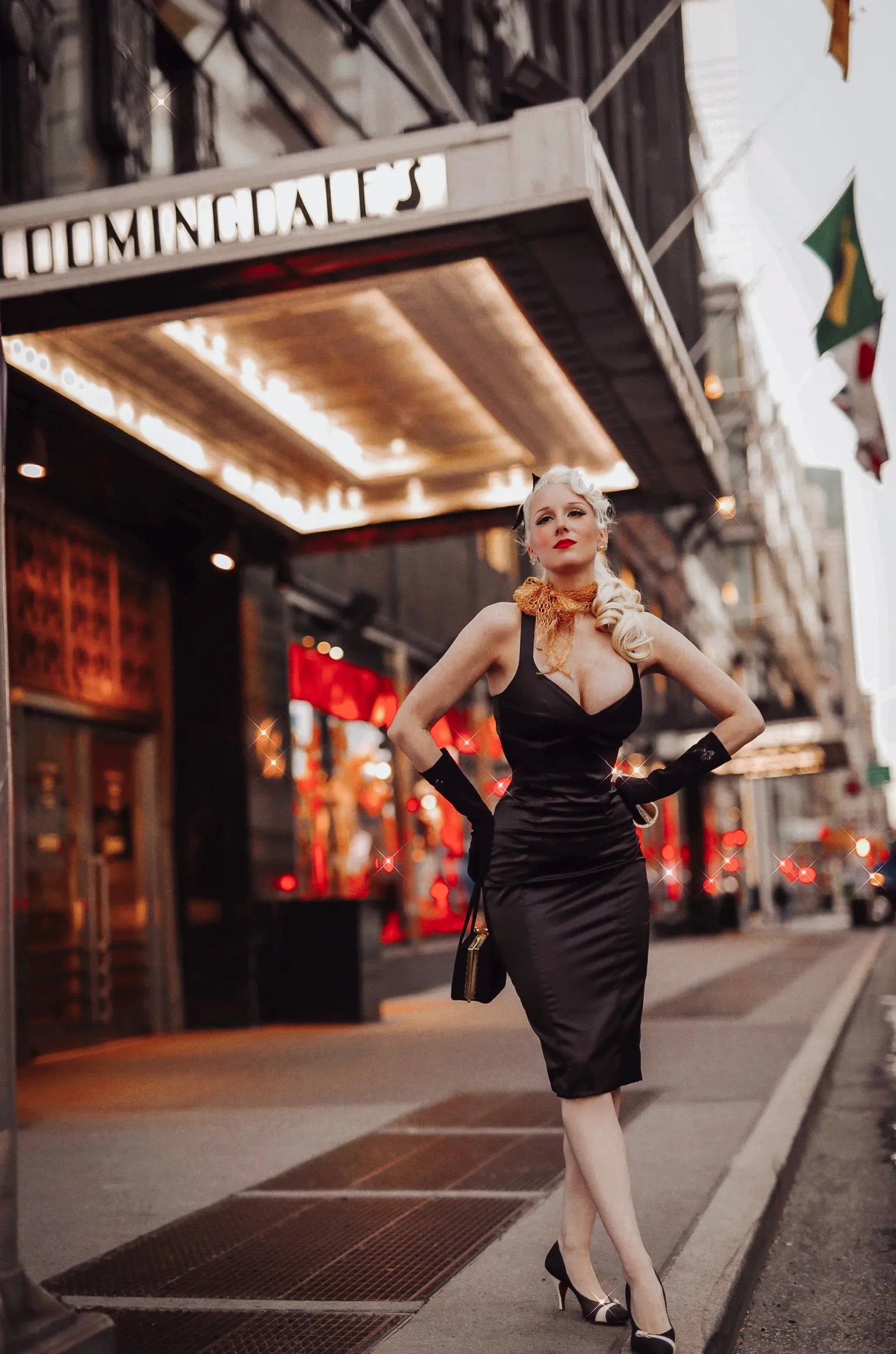 Silky Bodycon Dress in Black